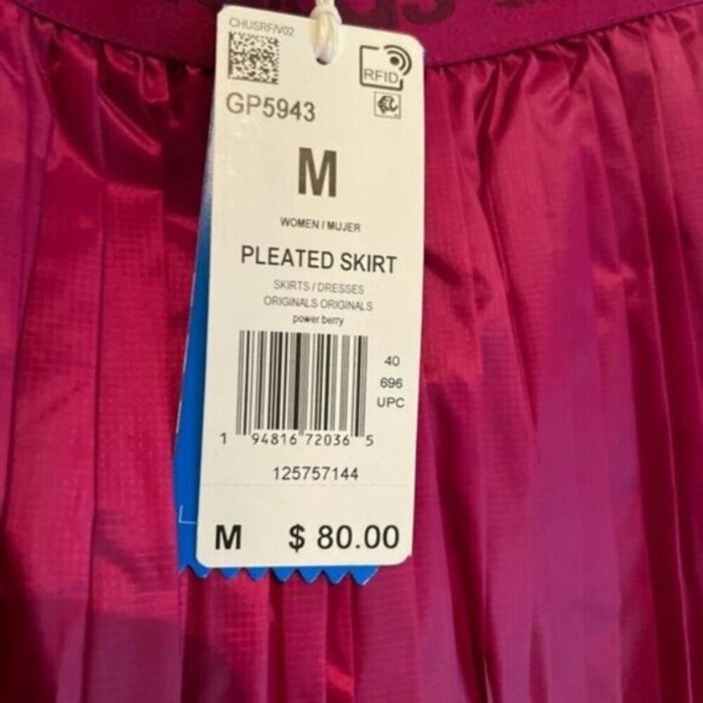 Adidas Metallic Pleated Skirt berry M - Picture 5 of 6